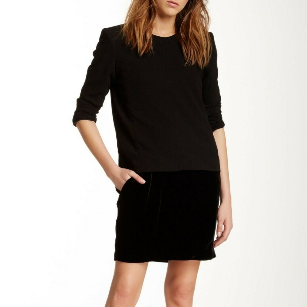The Kooples Crepe Velvet Twofer Blazer Dress